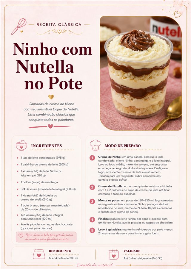 Ninho com Nutella no Pote