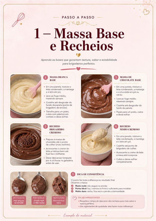 Passo a passo de massa base e recheios